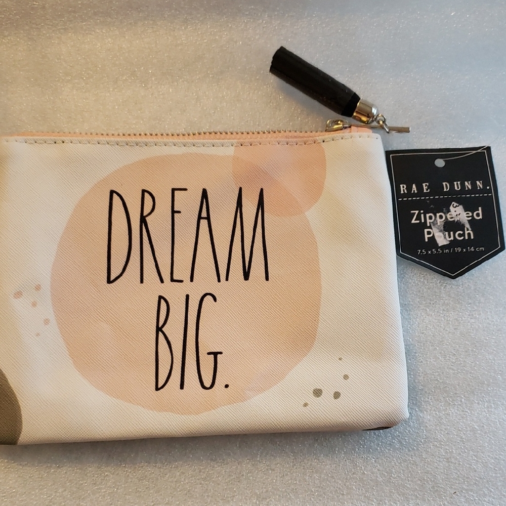Rae Dunn Dream Big Zippered Pouch NWT